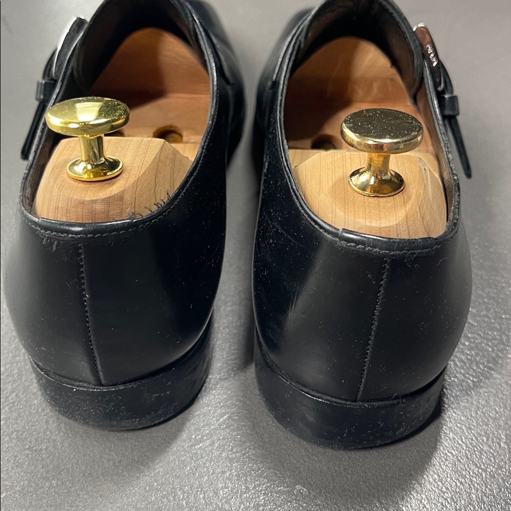Prada Black Leather Single Monk Strap Oxfords Mens Dress Shoes Leather Size 6 - Picture 6 of 10